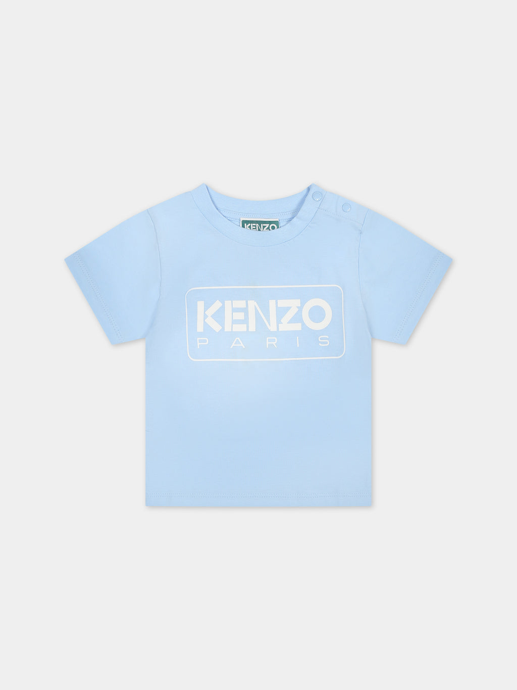 T-shirt celeste per neonato con logo